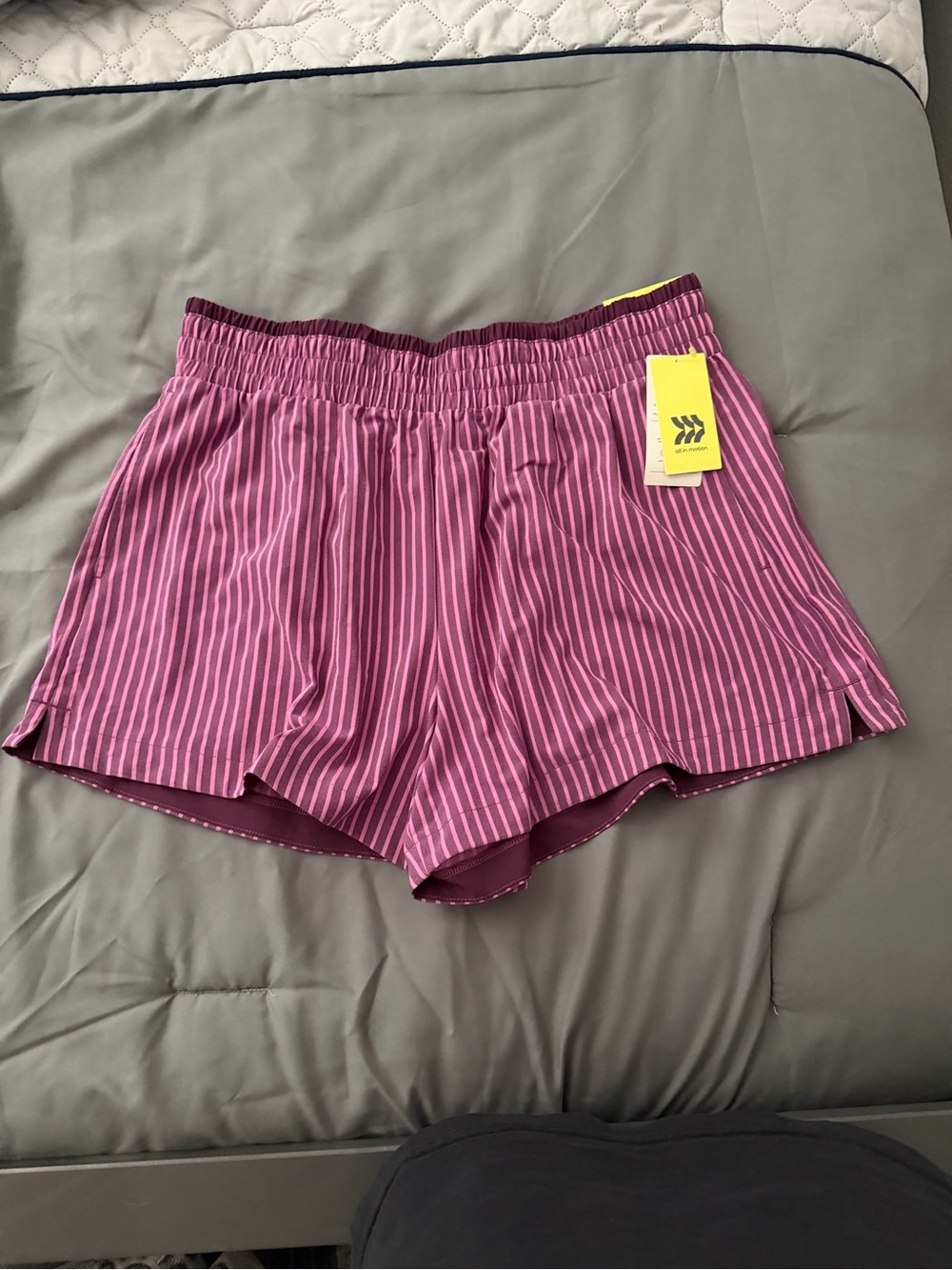 Women's Active Light Travel Shorts - Dark Purple Stripe